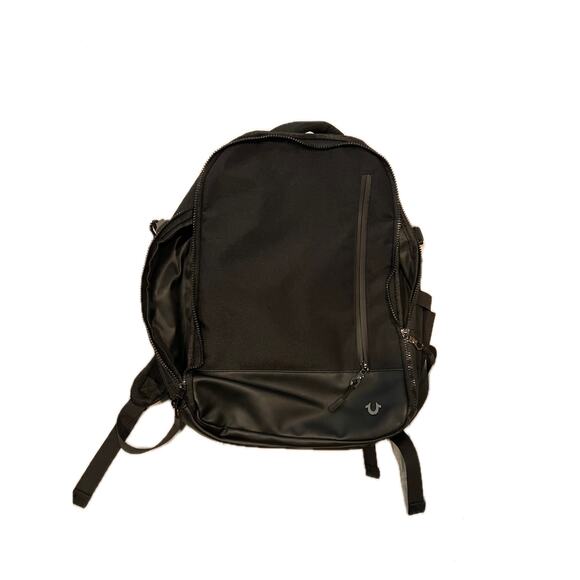 True Religion World Tour Black Poly Canvas Backpack - Picture 1 of 5